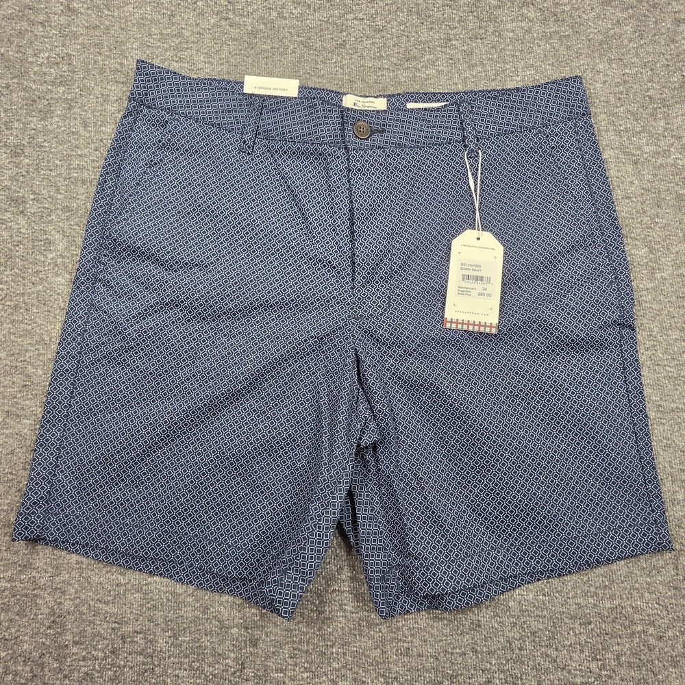 The Original Ben Sherman Shorts Mens Navy Blue 34W Regular Fit NWT Blue Diamond